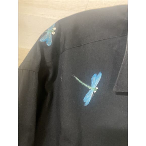 VTG Men's Hand-Painted Button Down Shirt David Taylor Dragonflies 16.5 34/35 - Picture 6 of 9